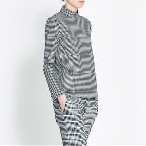 Zara Houndstooth Turtle Neck